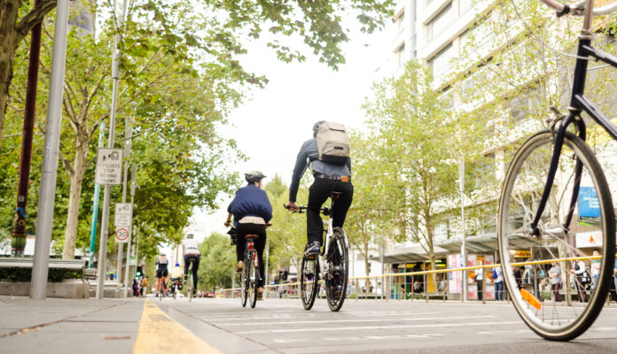 Cyclists's commuting to work