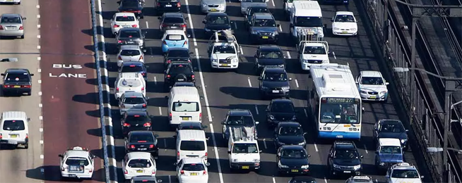 Peak hour congestion in Sydney