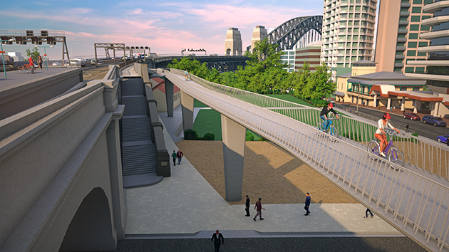 Sydney Harbour Bridge northern ramp design