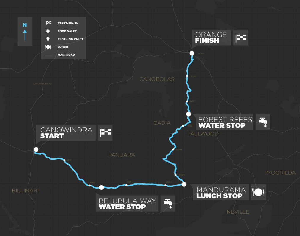 2018 Newcrest Orange Challenge - 100km route