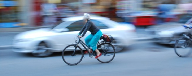 bike rider faster than car