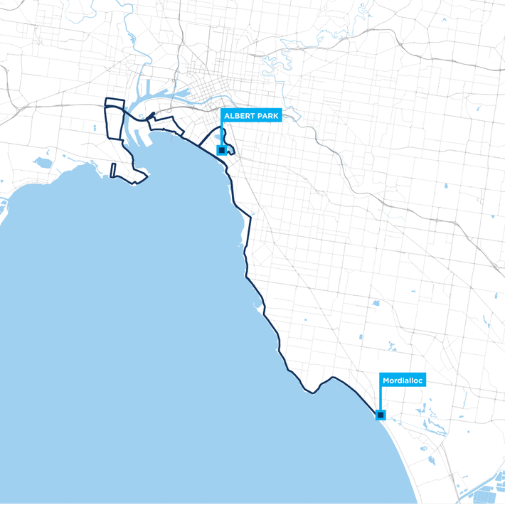 Around the Bay 100km route map