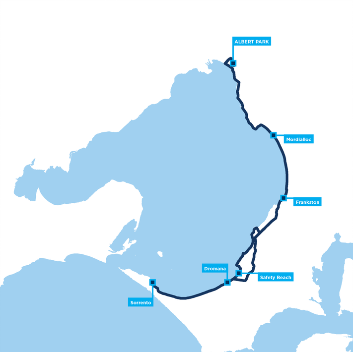 Around the Bay 200km route map